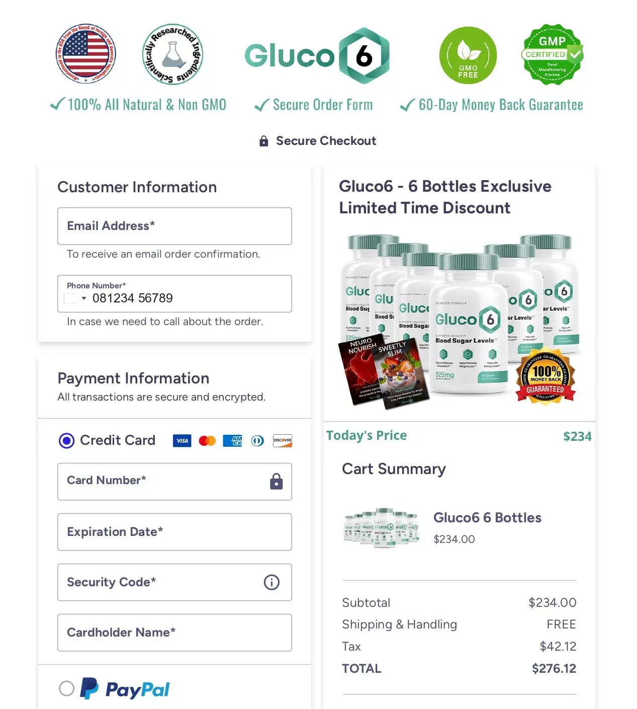 Gluco Elixir  Order Form